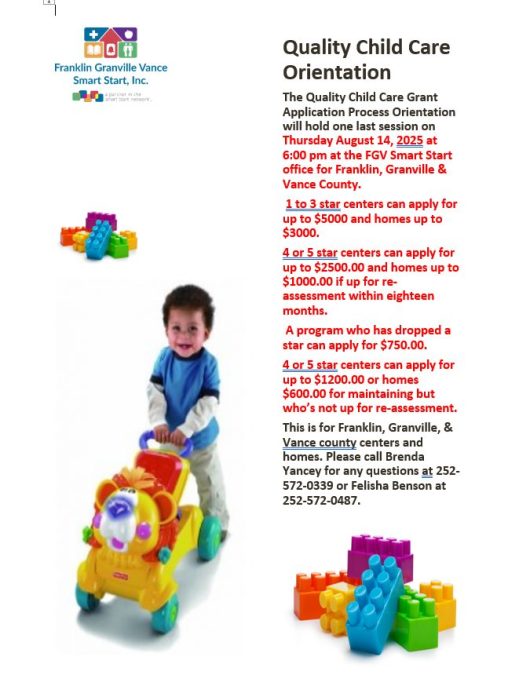 Apply for Child Care Quality Grants – Orientation Sessions Available