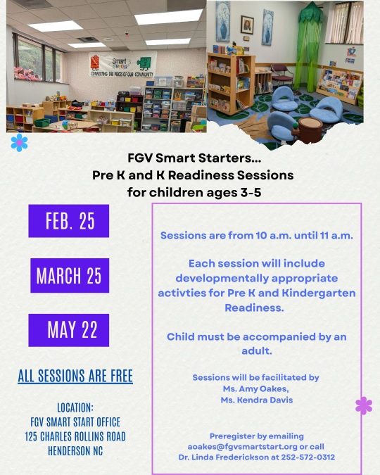FGV Smart Starters Pre K and K Readiness Sessions